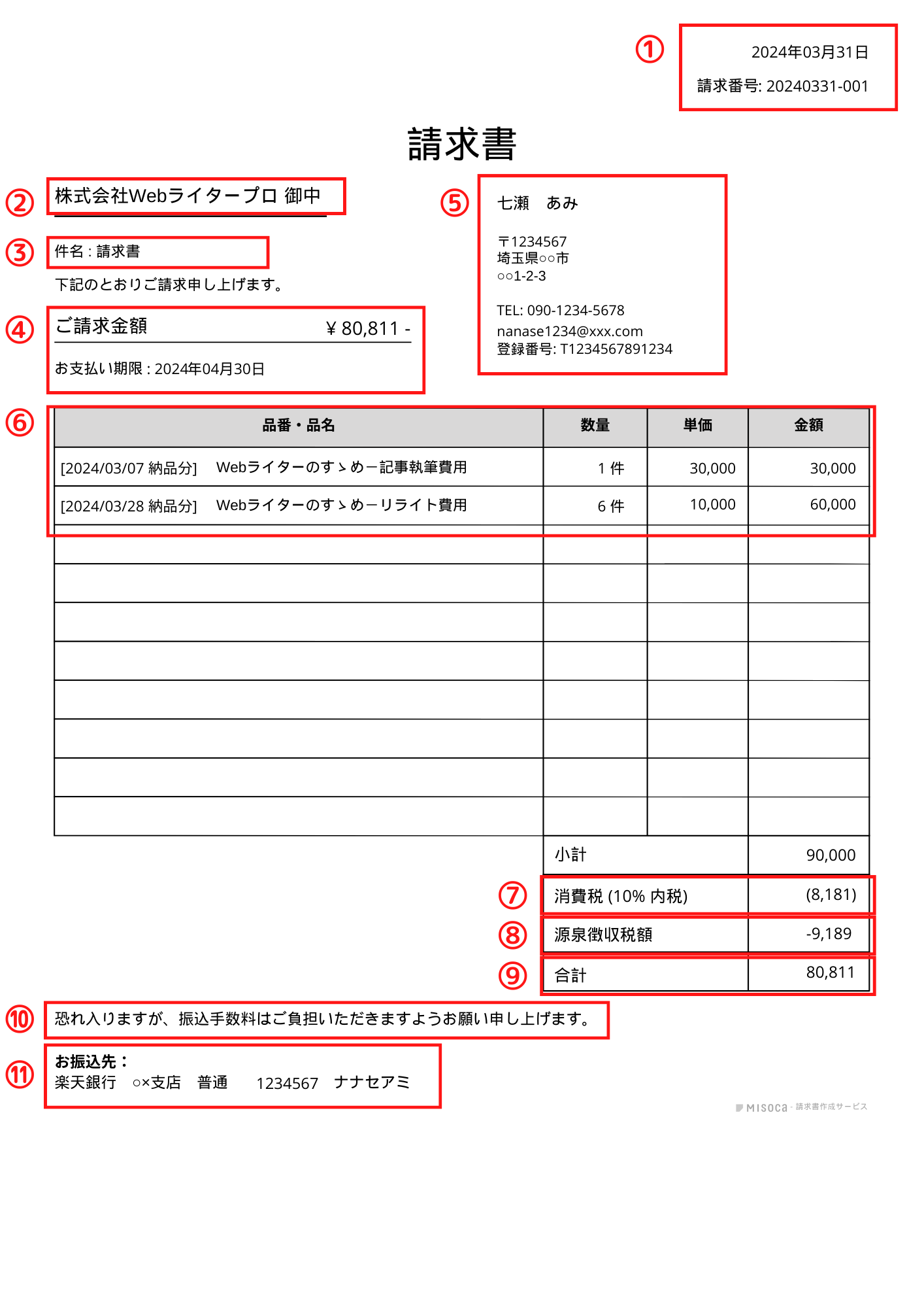 ライター 請求 ショップ リサーチ時間